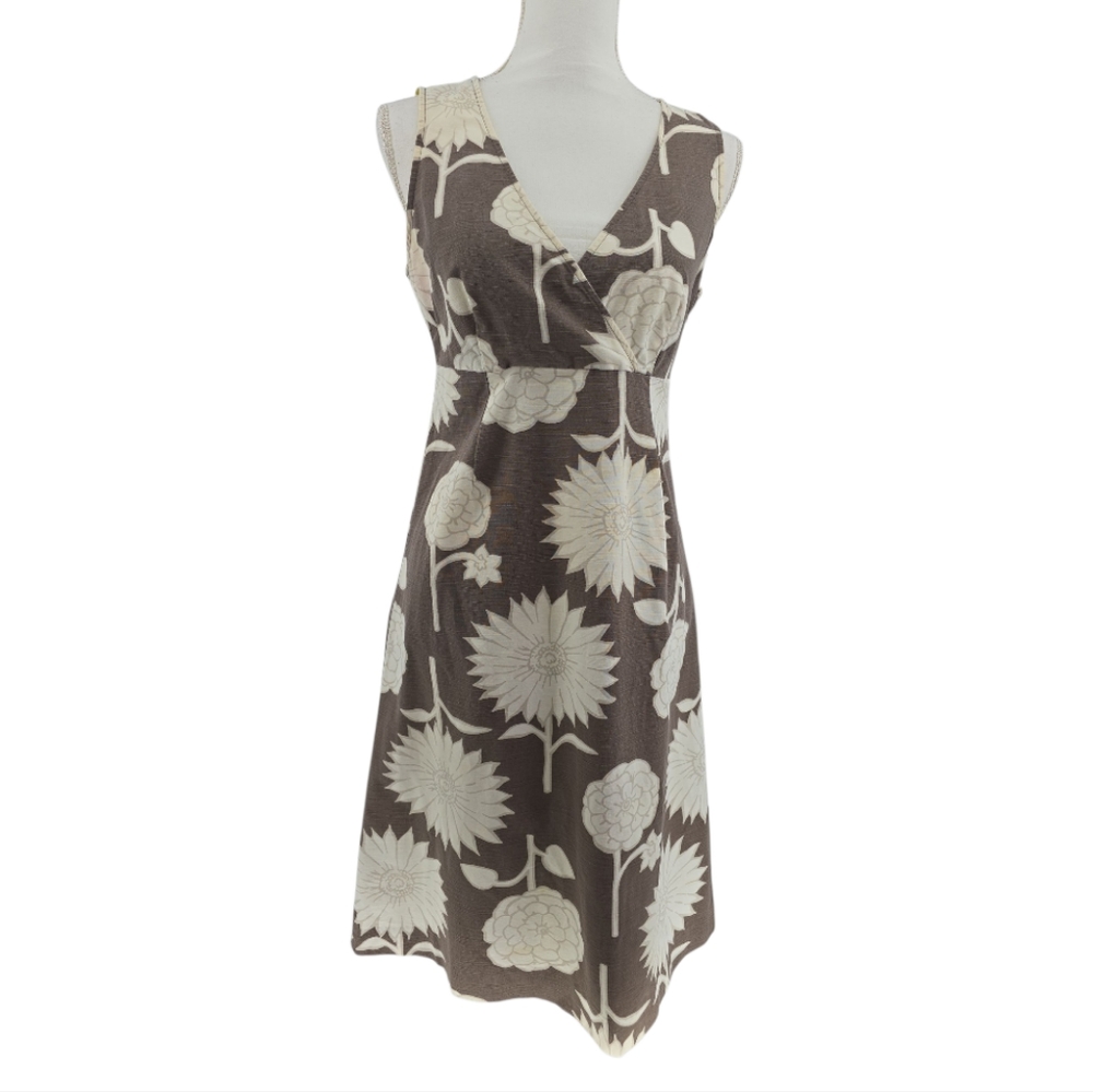 Boden Day Dress Size 10 Wrap Bodice 100% Cotton Sleeveless Side Zip